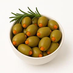 زيتون أخضر محشي جزر – مقرمش وملون – 250 جم