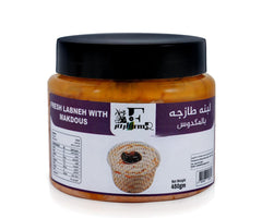 لبنة طازجة مع المكدوس – 450 جم