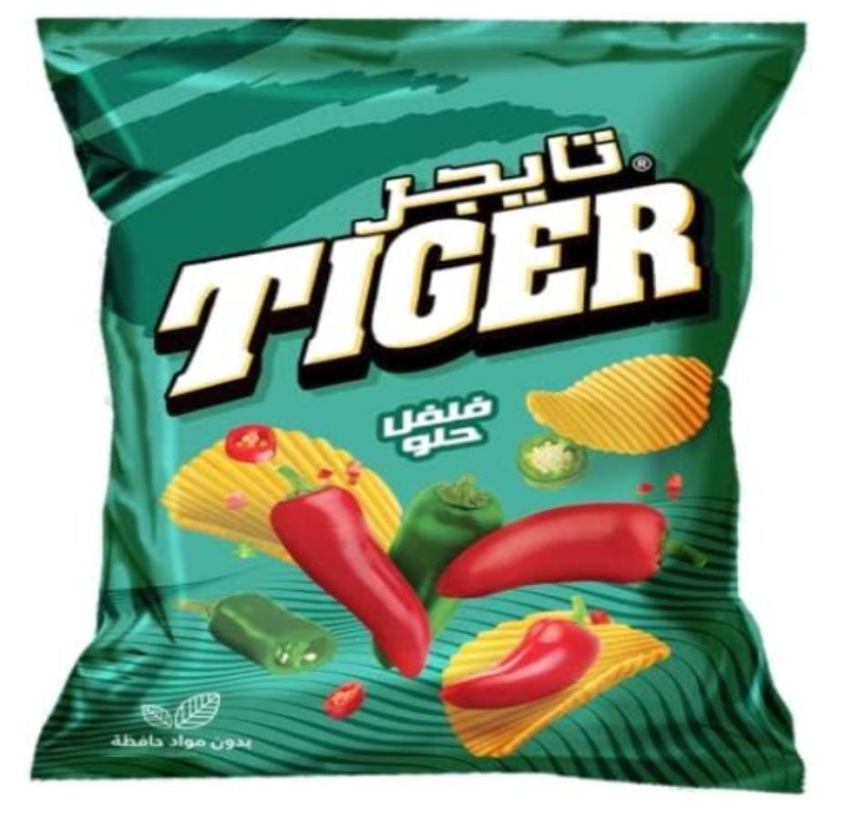 شيبسى تايجر بطعم الفلفل الحلو  ٢٠ كيس  ، الكيس ١٢جرام